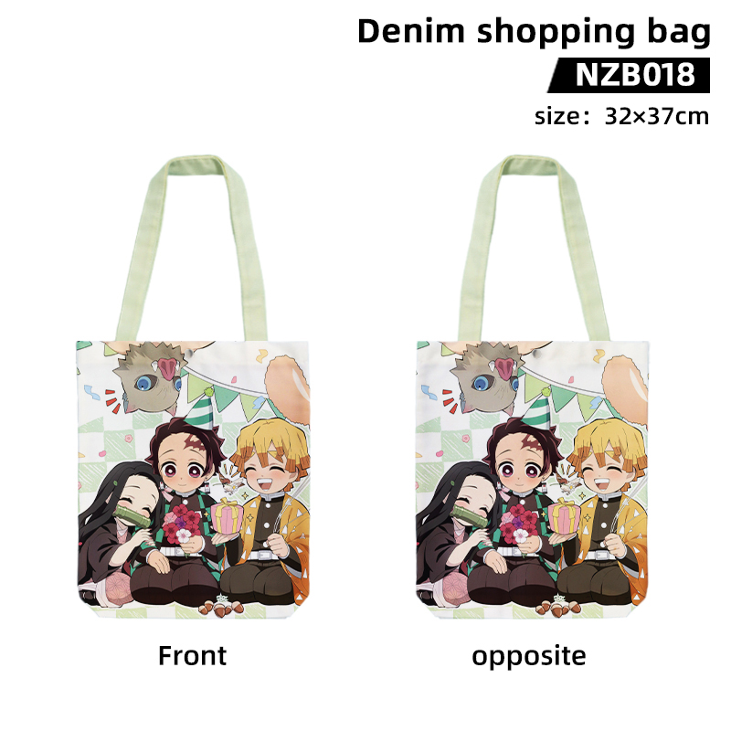 Demon slayer kimets anime denim shopping bag 32*37cm