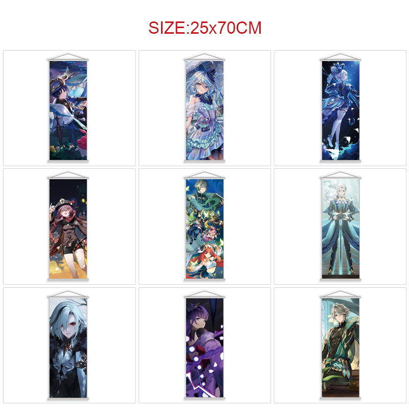 Genshin Impact anime wallscroll 25*70cm price for 5 pcs