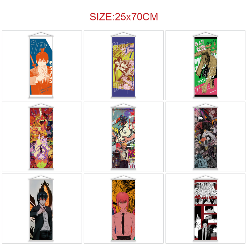 chainsaw man anime wallscroll 25*70cm price for 5 pcs