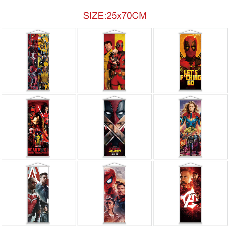 Avengers anime wallscroll 25*70cm price for 5 pcs