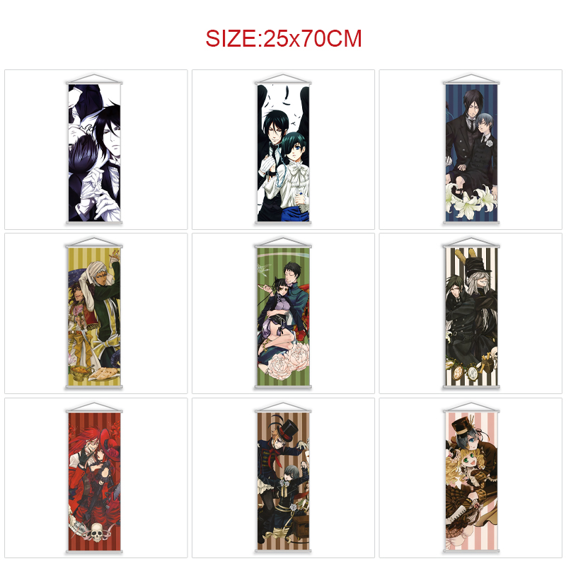 Kuroshitsuji anime wallscroll 25*70cm price for 5 pcs