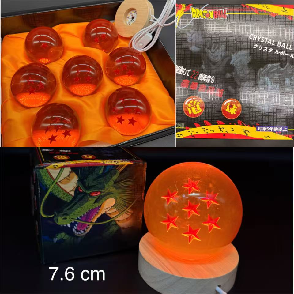 Dragon ball anime balls(seven) +Lamp Holders set 7.6cm