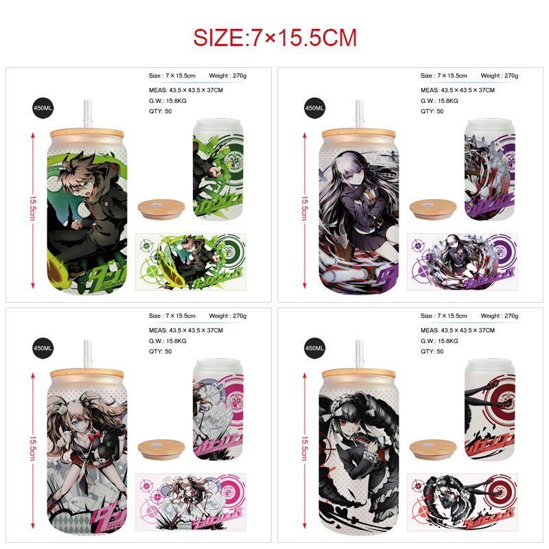 Danganronpa anime glass cup 450ml