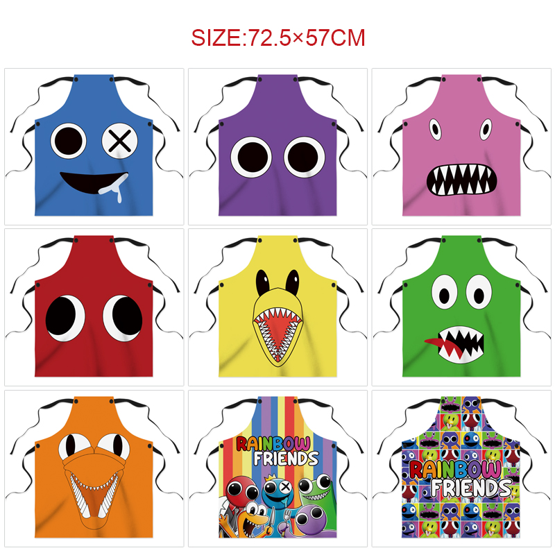 Rainbow friends anime waterproof apron