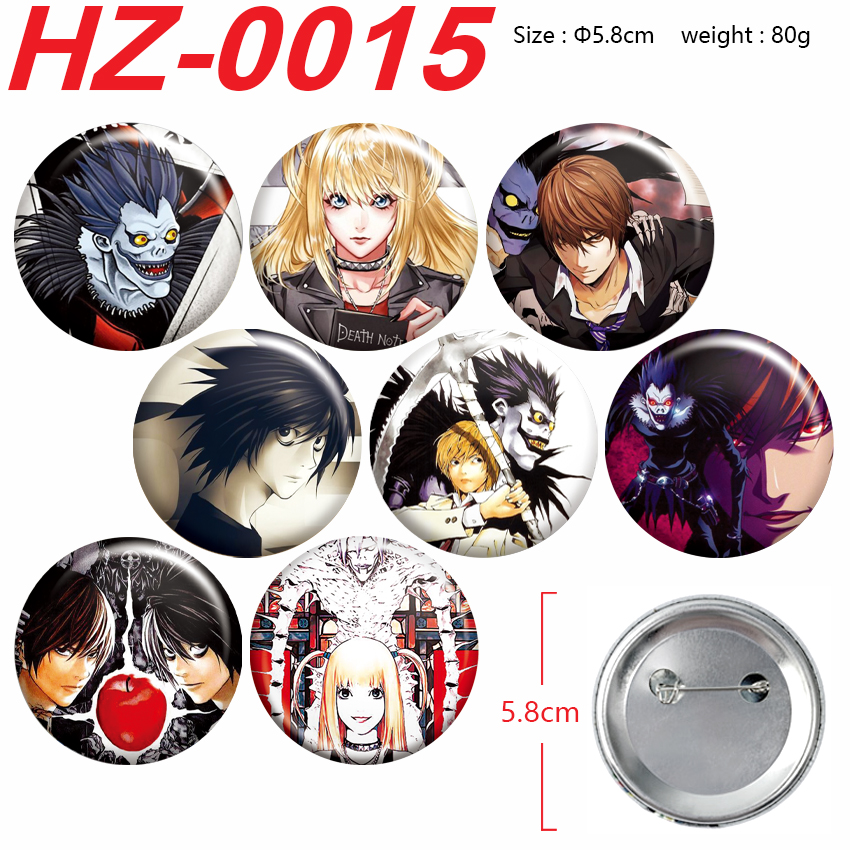 Death Note anime pin 8 pcs a set