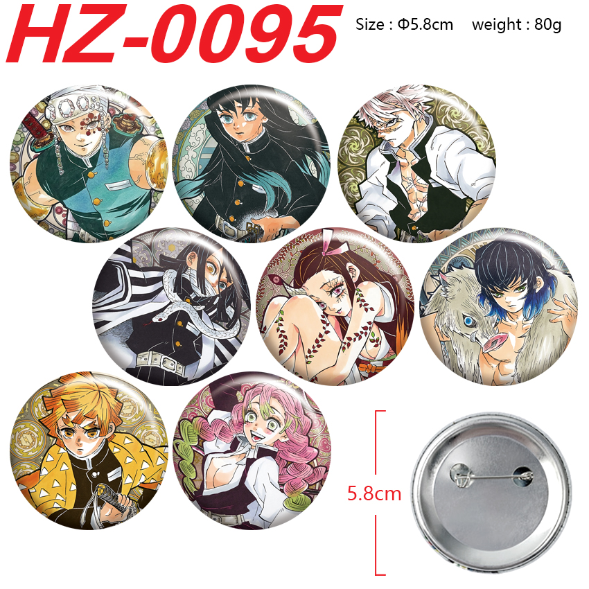 Demon slayer kimets anime pin 8 pcs a set