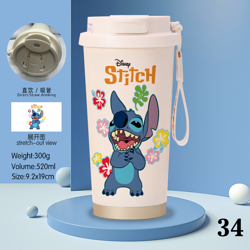 stitch anime stainless steel cup