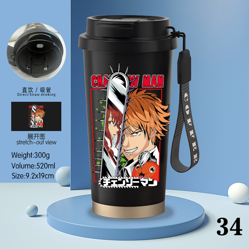 chainsaw man anime stainless steel cup