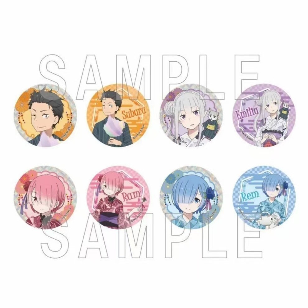 Re Zero Kara Hajimeru Isekai Seikatsu anime pin 8pcs a set