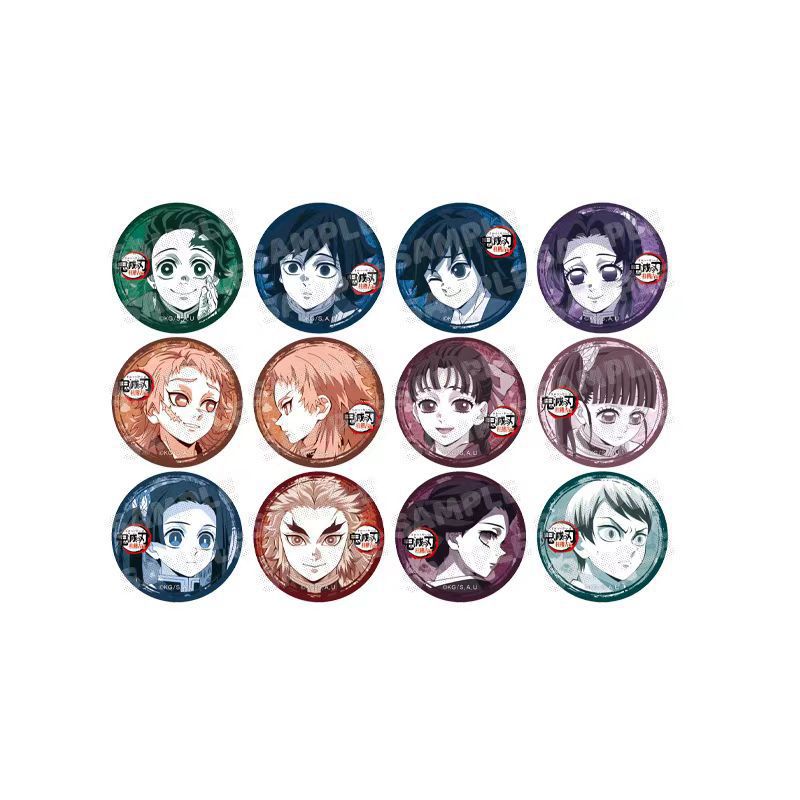 Demon slayer kimets anime pin 12 pcs a set