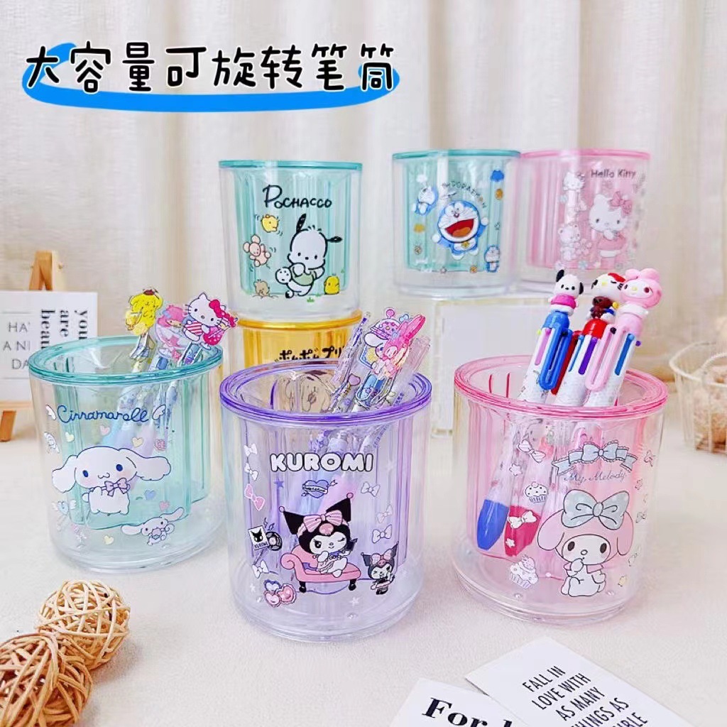 Kuromi anime rotating pen holder 6 pcs a set