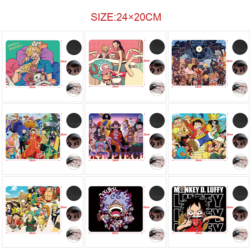 One Piece anime Mouse pad 20*24cm price for 5 pcs