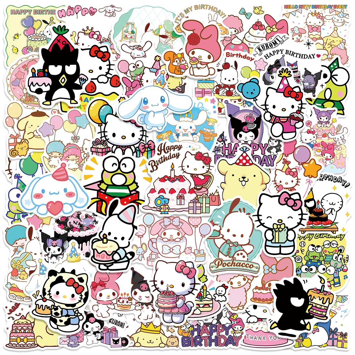 Kuromi anime waterproof stickers 50pcs a set
