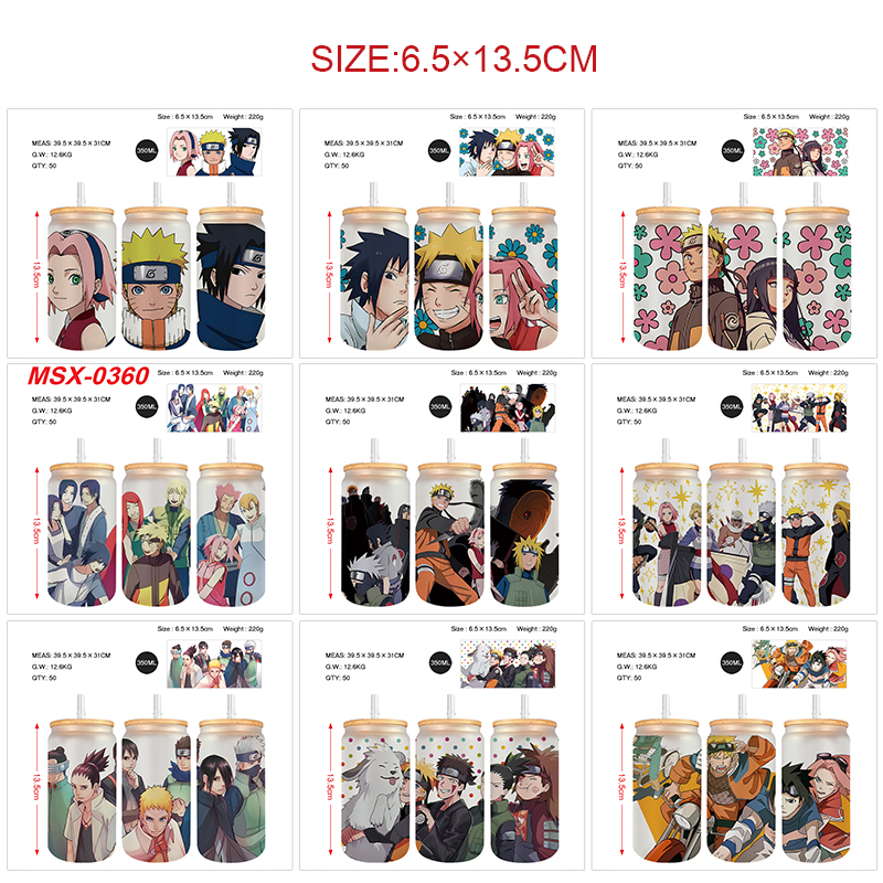 Naruto anime glass cup 350ml