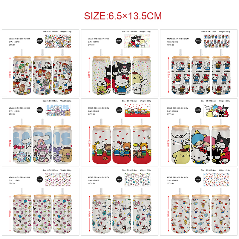 Kuromi anime glass cup 350ml