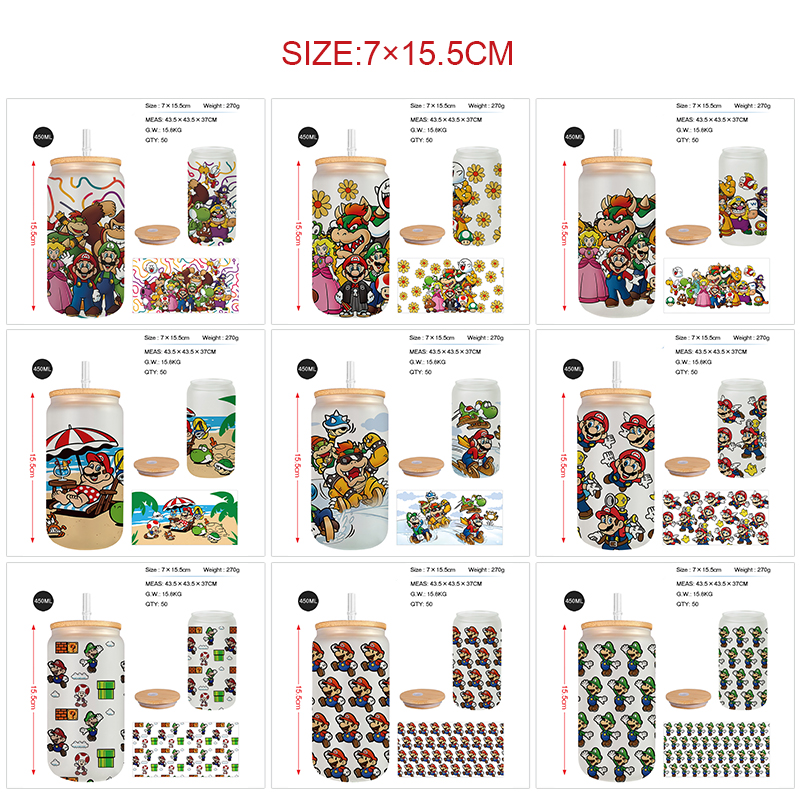 Super Mario anime glass cup 450ml