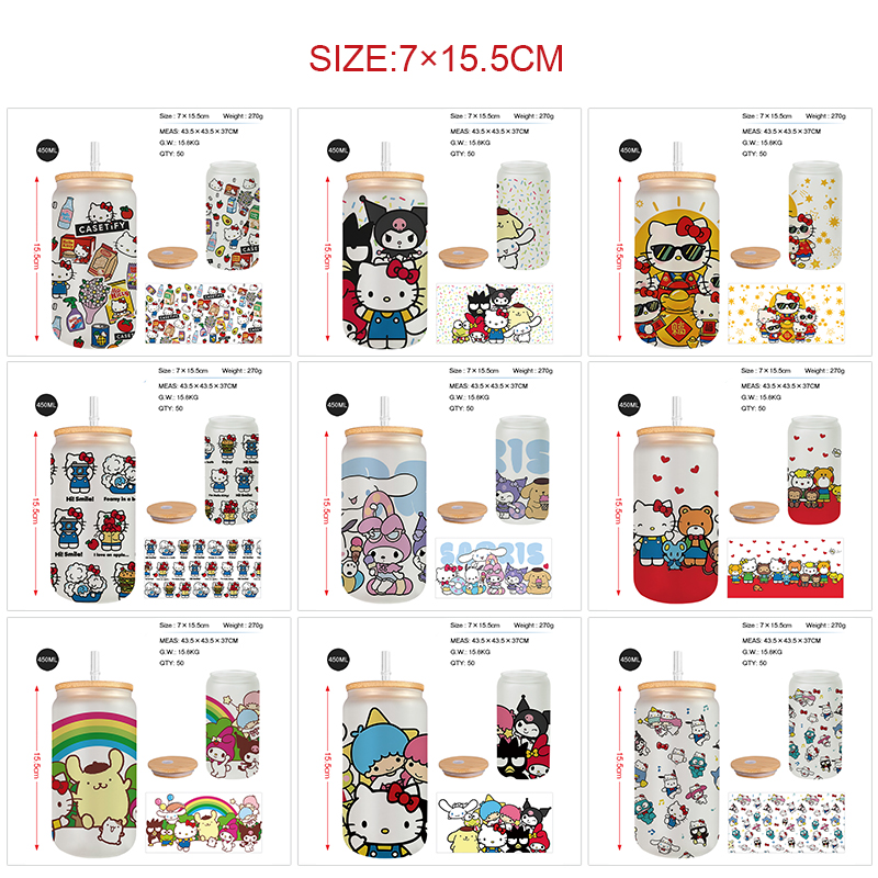 Kuromi anime glass cup 450ml