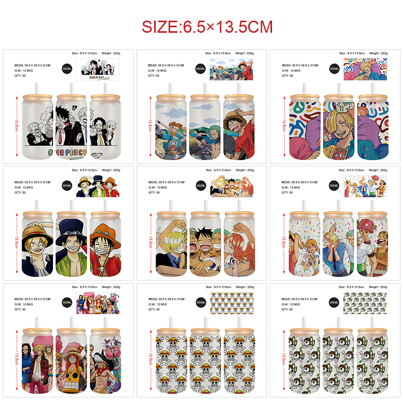 One Piece anime glass cup 350ml