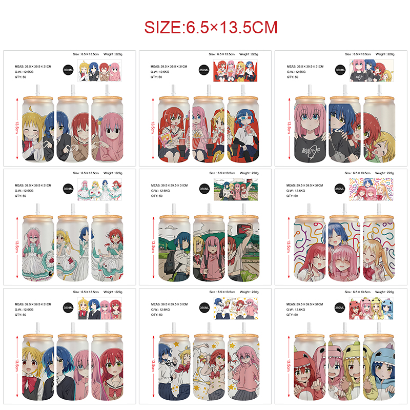 Bocchi the rock anime glass cup 350ml