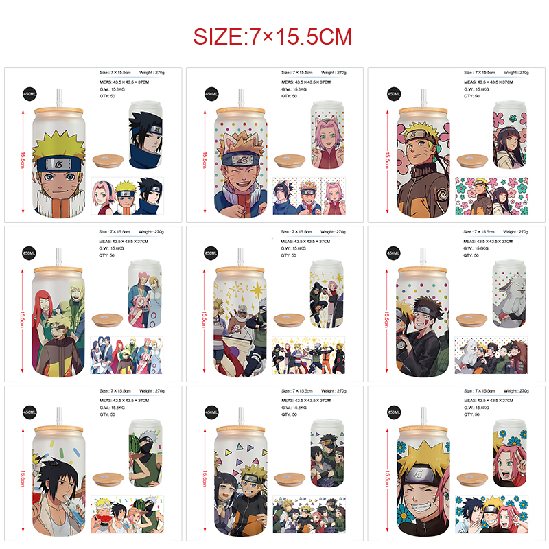 Naruto anime glass cup 450ml
