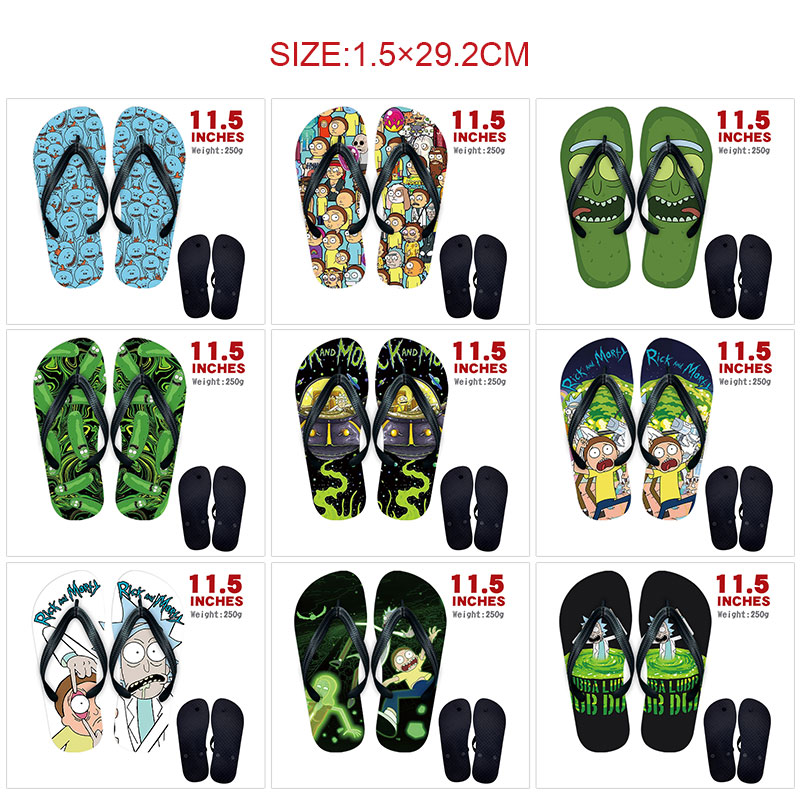 Rick and Morty anime flip flops shoes slippers a pair