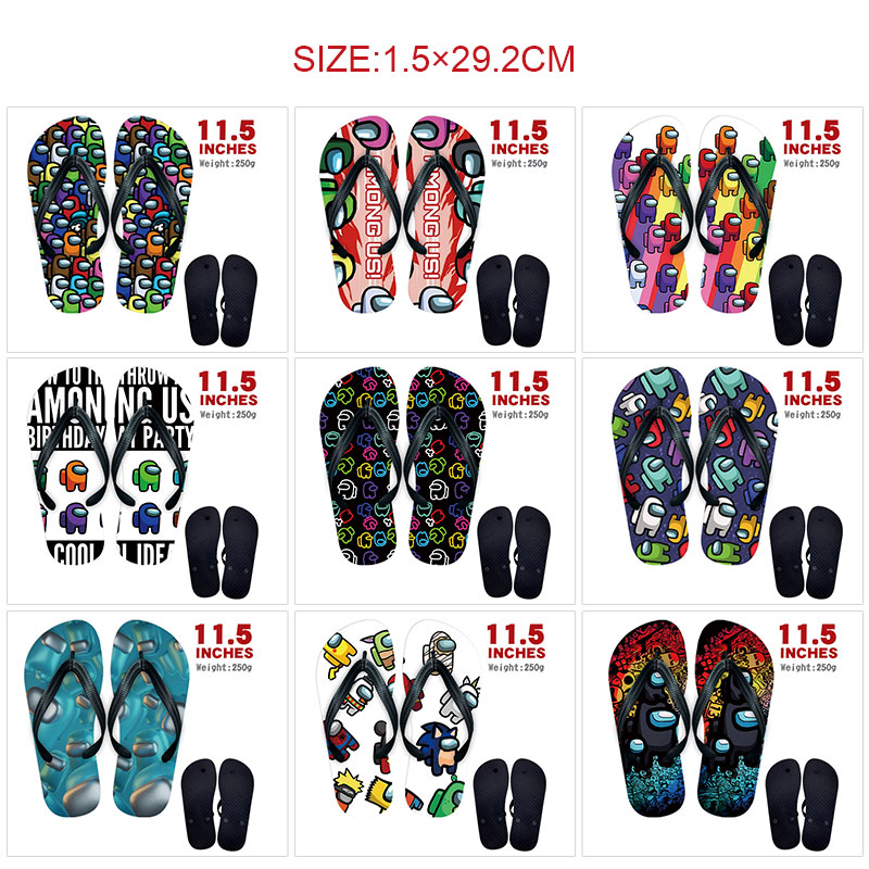 Among Us anime  flip flops shoes slippers a pair