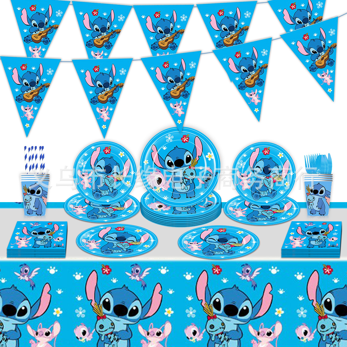 stitch anime disposable tableware for parties