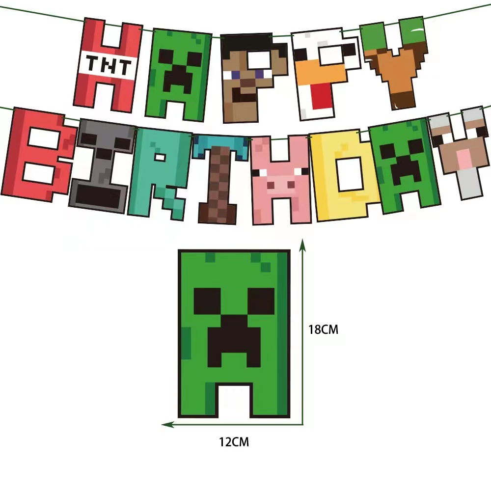 Minecraft anime disposable tableware for parties 1pcs