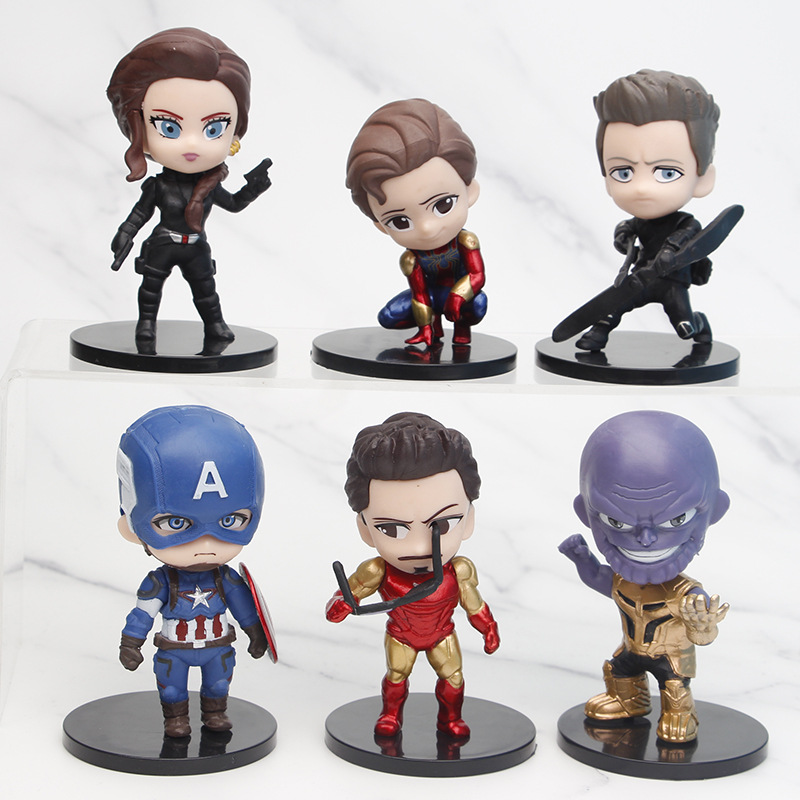 Avengers anime figure 10cm 6pcs a set in bags