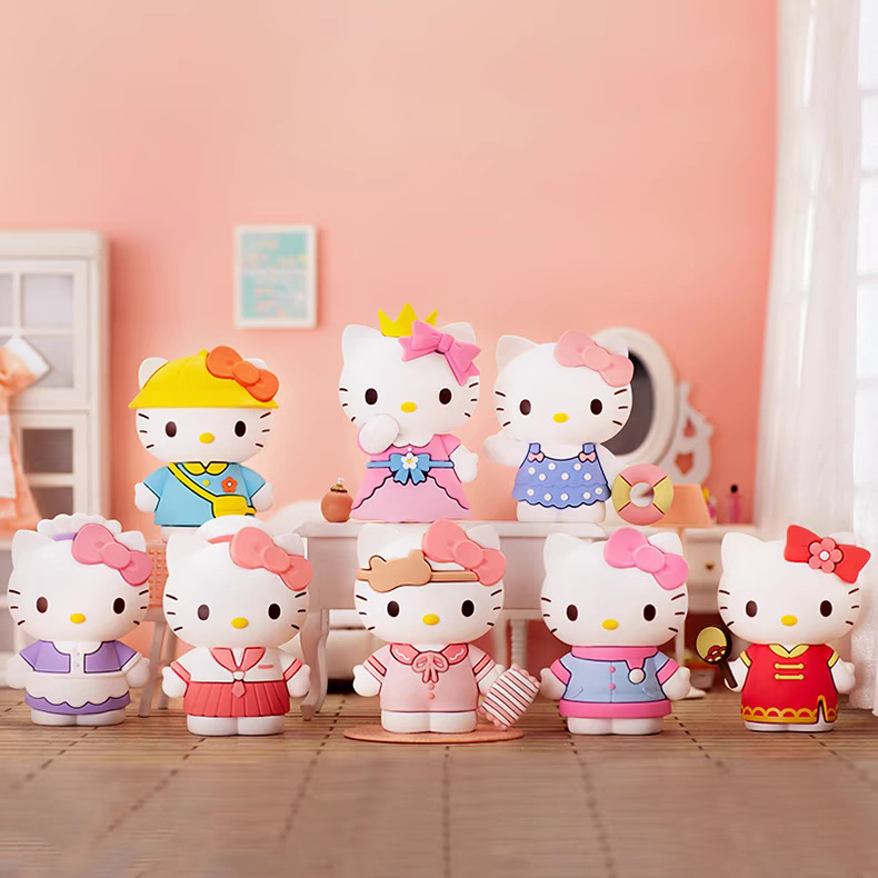 hello kitty anime figure 7.5cm 8pcs a set