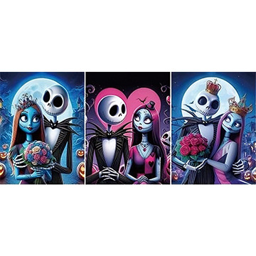 The Nightmare Before Christmas anime 3D stereoscopic poster raster gradient painting (core 29.5*39.5m)