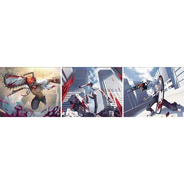 chainsaw man anime 3D stereoscopic poster raster gradient painting (core 29.5*39.5m)