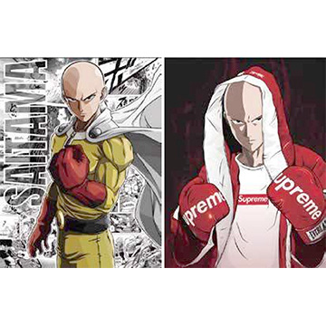 One Punch Man anime 3D stereoscopic poster raster gradient painting (core 29.5*39.5m)