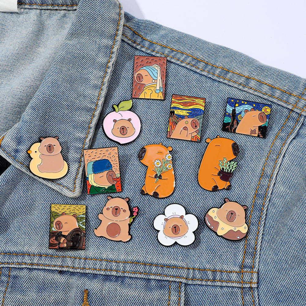 Capybara anime pin