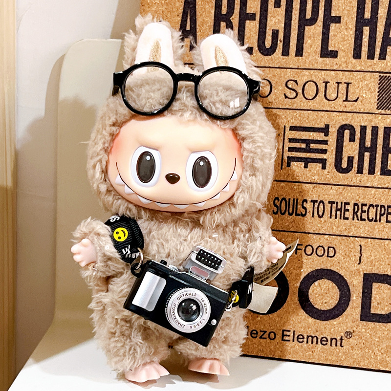 Labubu anime 17cm doll change clothes (camera+glasses)