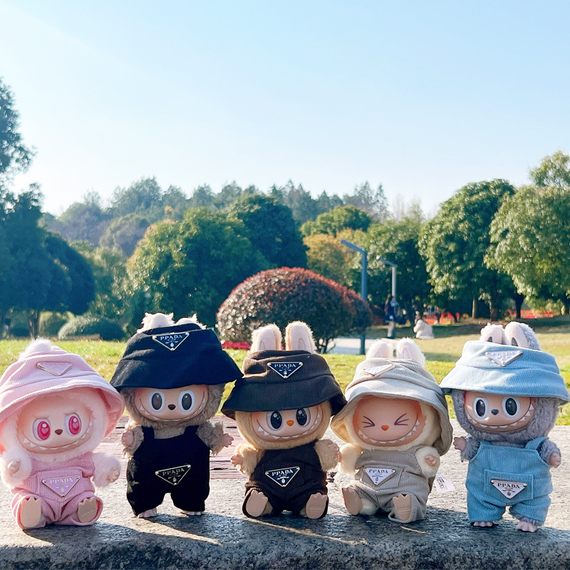 Labubu anime 17cm doll change clothes( Strap pants+hat)