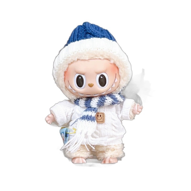 Labubu anime 17cm doll change clothes (sweater+scarf+hat)