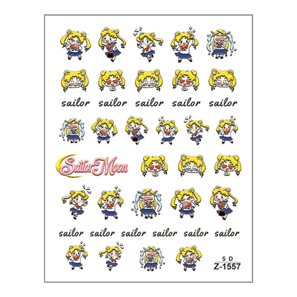 Sailor Moon Crystal anime 5D relief nail sticker