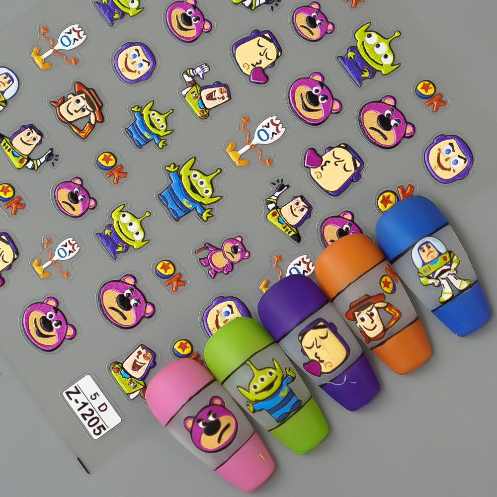 Toy Story anime 5D relief nail sticker