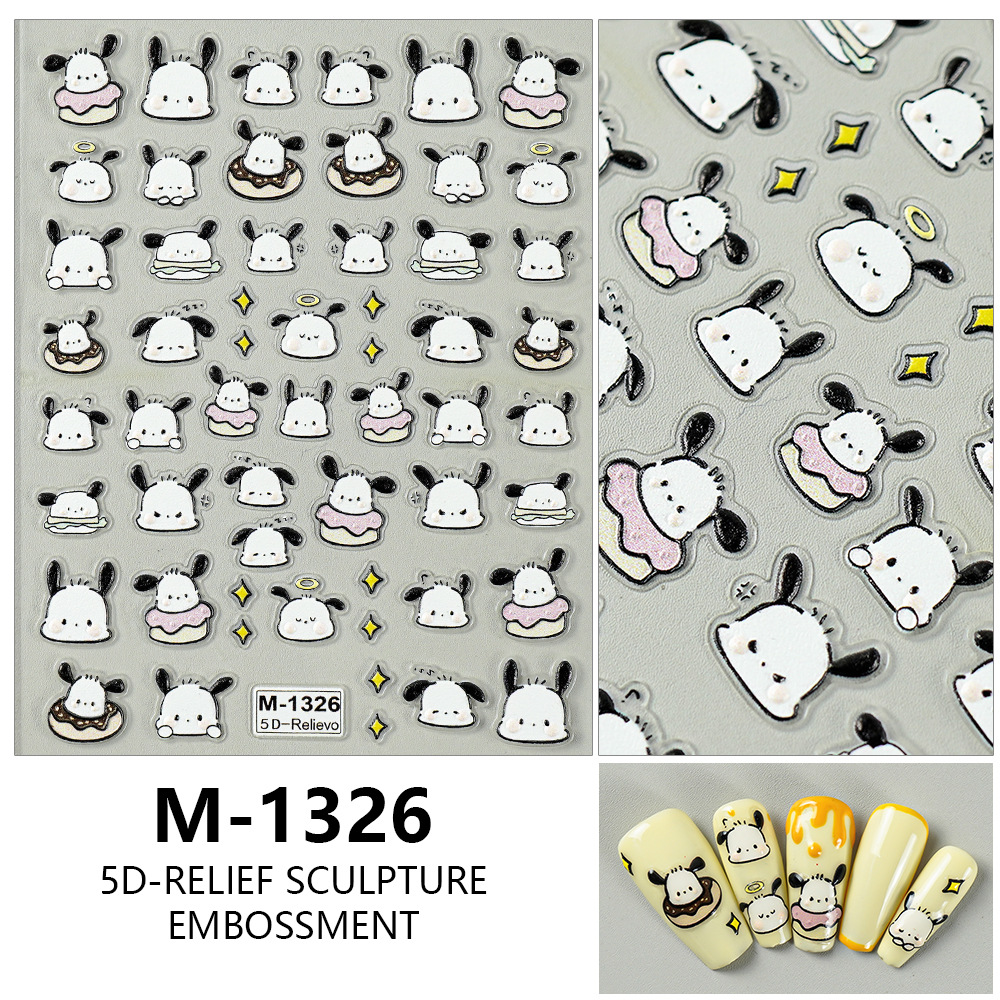 Kuromi anime 5D relief nail sticker