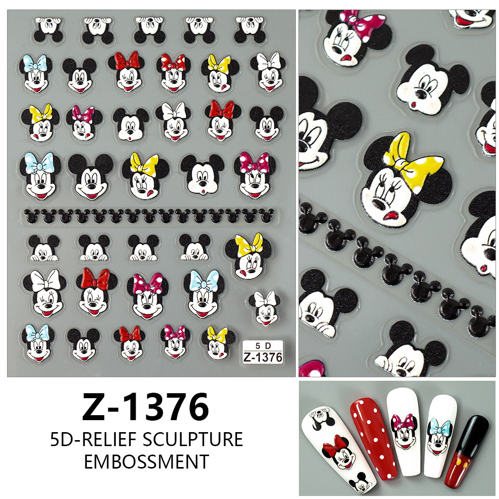 Disney anime 5D relief nail sticker
