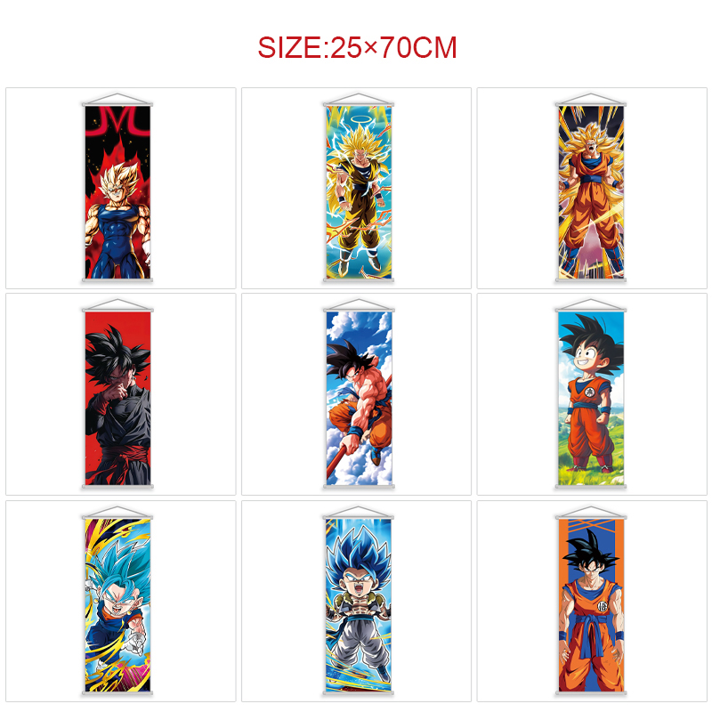 Dragon ball anime wallscroll 25*70cm price for 5 pcs