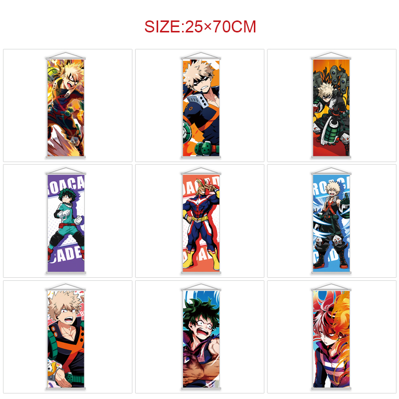 My Hero Academia anime wallscroll 25*70cm price for 5 pcs