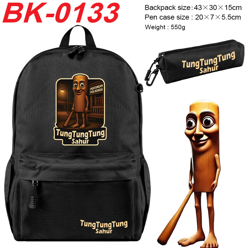 tungtungsahur anime backpack+pencil bag