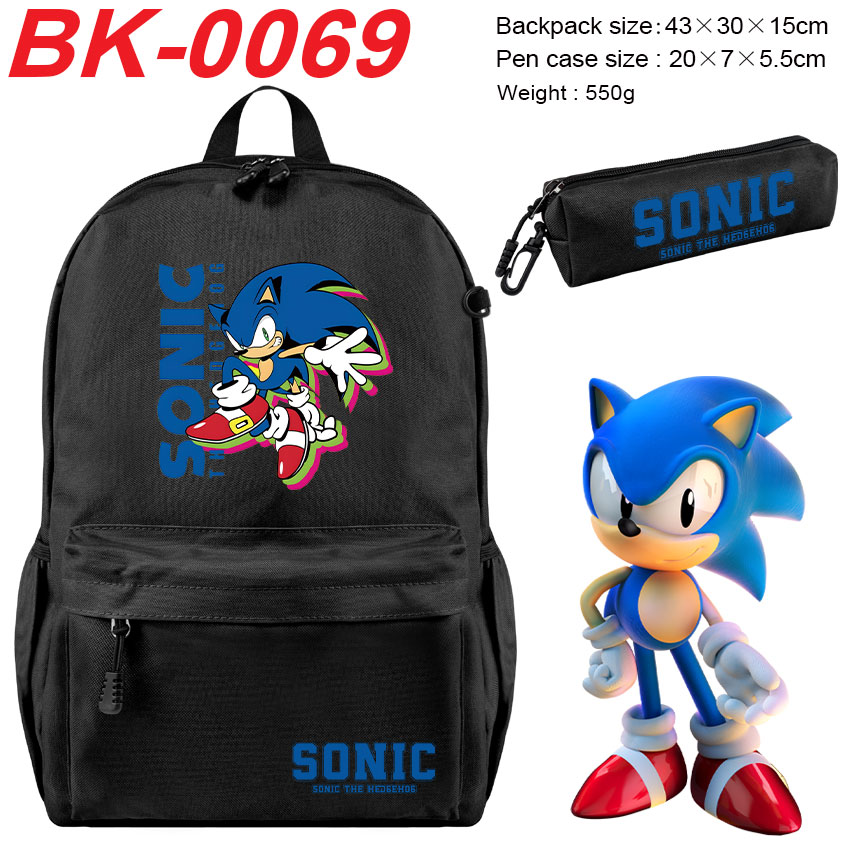Sonic anime backpack+pencil bag