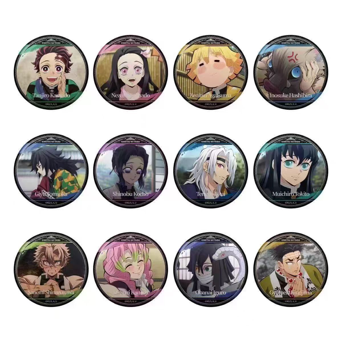 Demon slayer kimets anime pin 12pcs a set