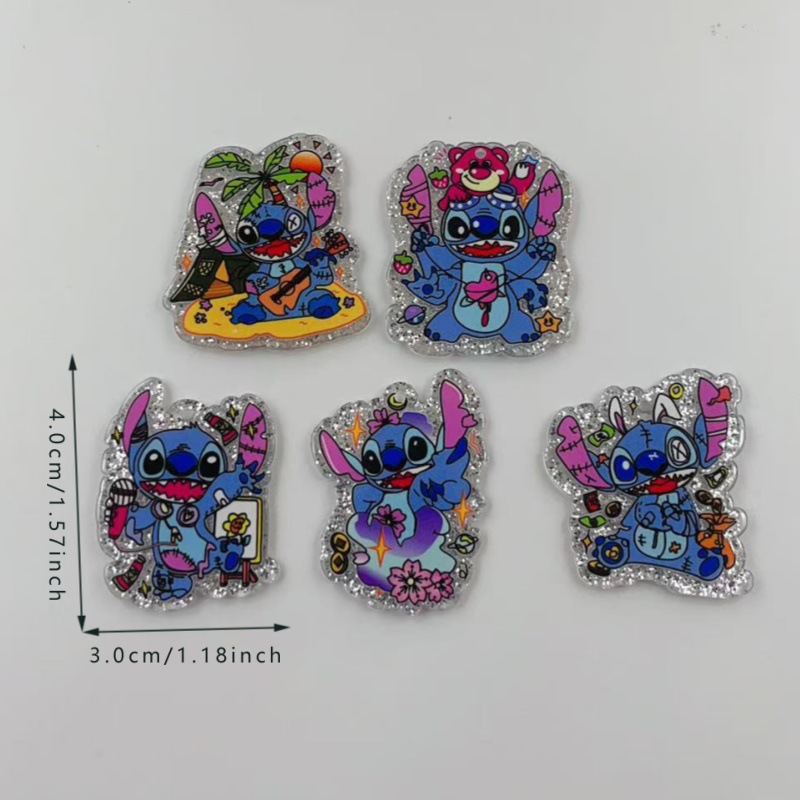 stitch anime acrylic flash card 10pcs a set
