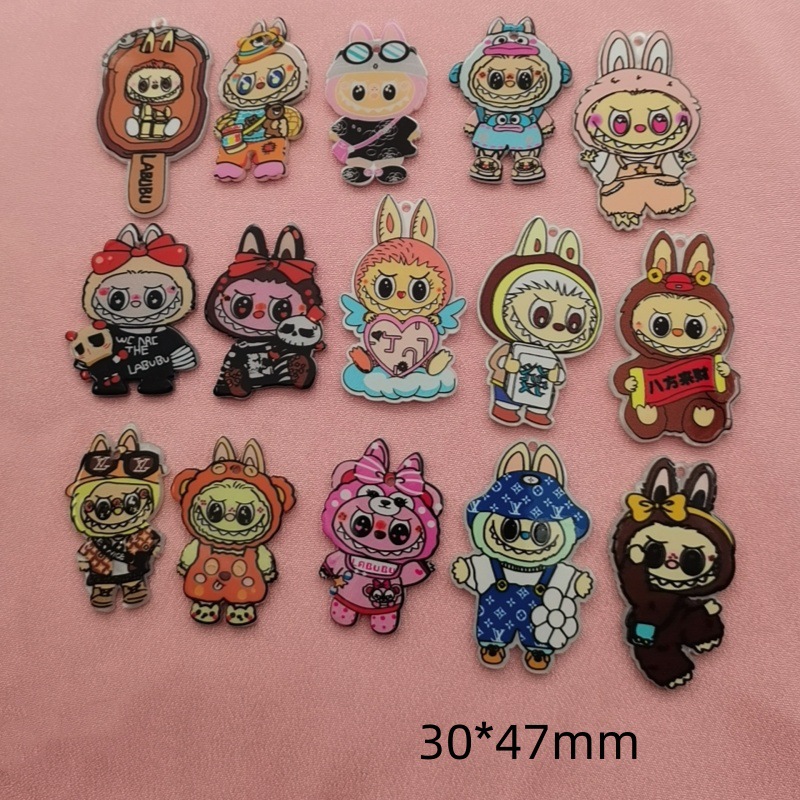 Labubu anime acrylic pendant 10pcs a set