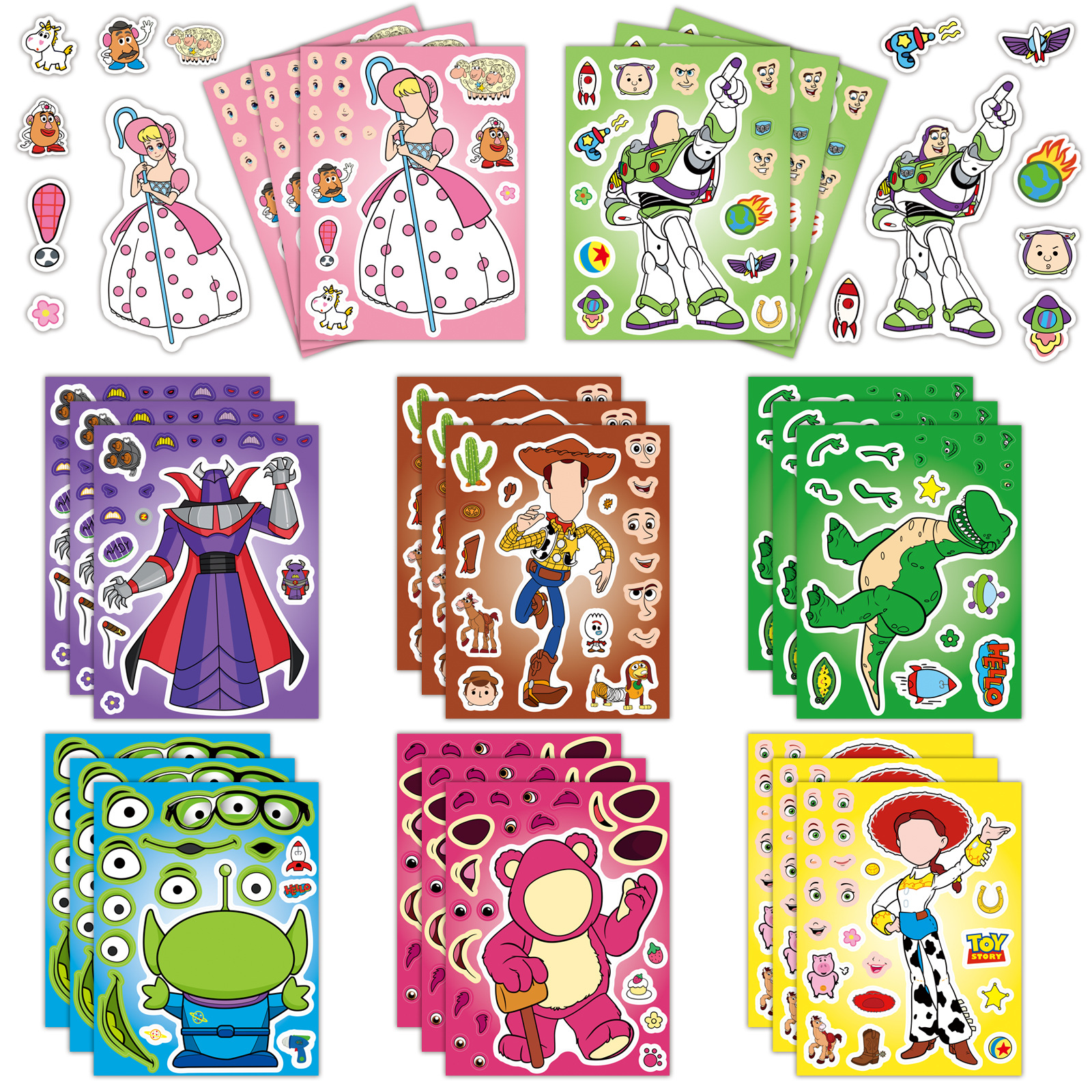 Toy Story anime DIY sticker price for 8pcs