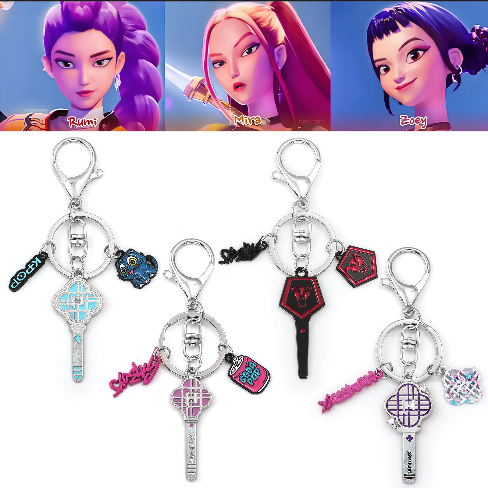 Kpop demon hunters anime keychain